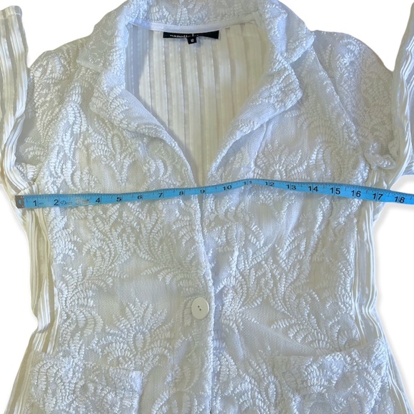 NANETTE LEPORE New Wave Notched-Collar Lace Jacket sz 12 - Picture 10 of 15